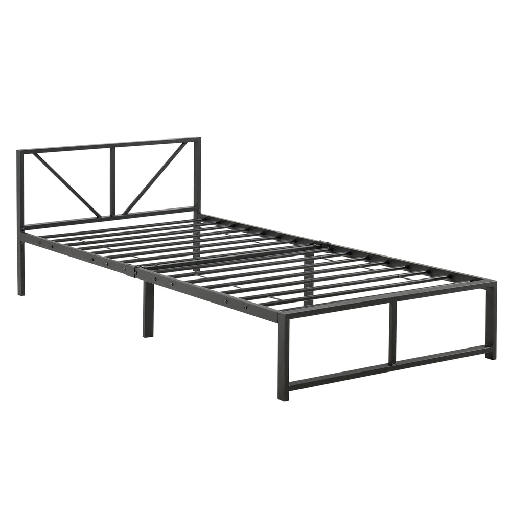 Cama de metal Meran acero negro [en.casa] - premiumXL