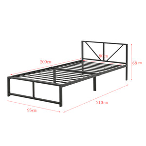 Cama de metal Meran acero negro [en.casa]