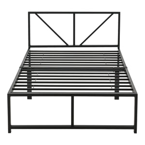 Cama de metal Meran acero negro [en.casa]
