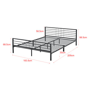 Cama de metal Rovaniemi en varios tamaños Negro en.casa