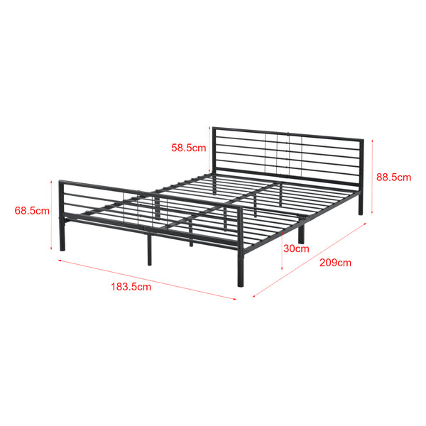 Cama de metal Rovaniemi en varios tamaños Negro en.casa