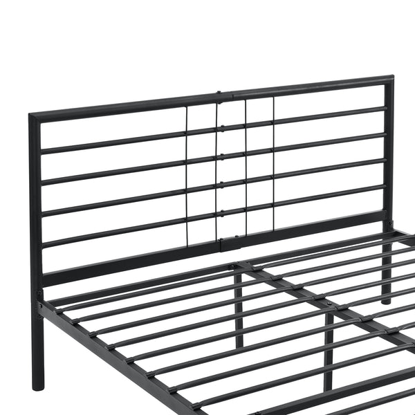 Cama de metal Rovaniemi en varios tamaños Negro en.casa