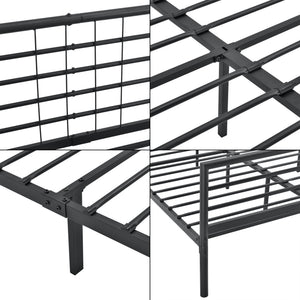 Cama de metal Rovaniemi en varios tamaños Negro en.casa