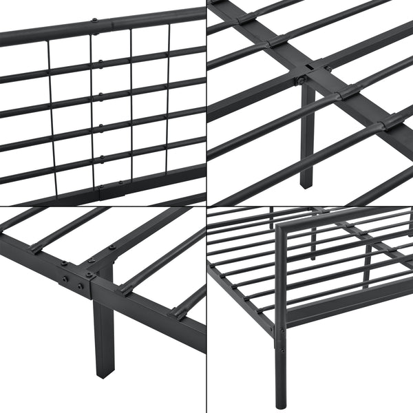 Cama de metal Rovaniemi en varios tamaños Negro en.casa