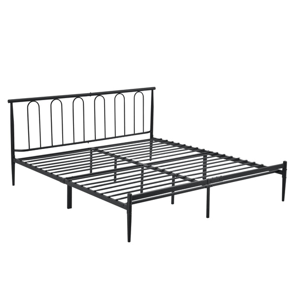 Cama de metal Tampere en varios tamaños Negro en.casa