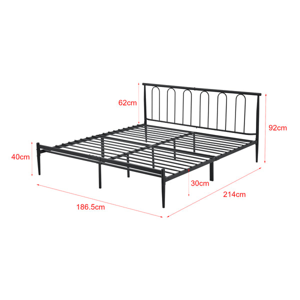 Cama de metal Tampere en varios tamaños Negro en.casa