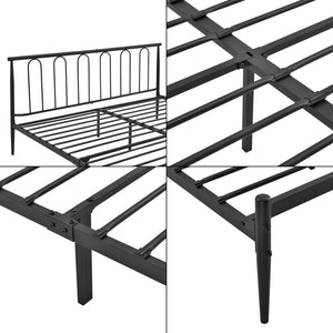 Cama de metal Tampere en varios tamaños Negro en.casa