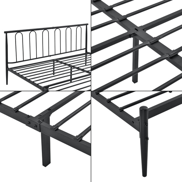 Cama de metal Tampere en varios tamaños Negro en.casa