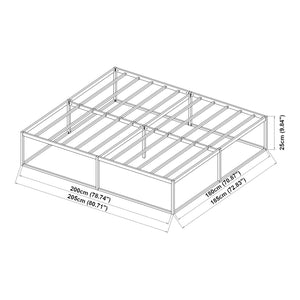 Cama de metal Trerunta con colchón acero negro [en.casa]