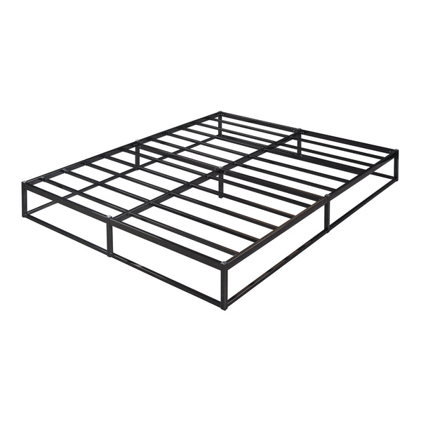 Cama de metal Trerunta con colchón acero negro [en.casa]