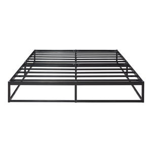 Cama de metal Trerunta con colchón acero negro [en.casa]