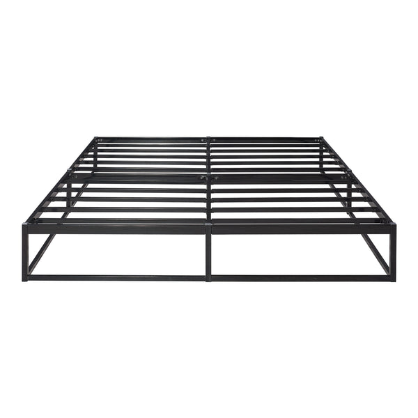 Cama de metal Trerunta con colchón acero negro [en.casa]