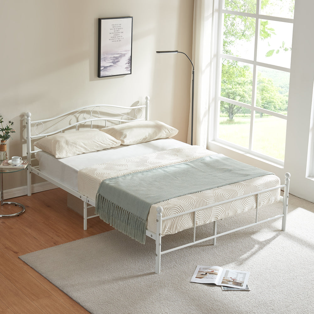 Cama de metal Florenz con colchón [en.casa] - premiumXL