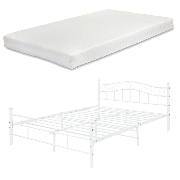 Cama de metal Florencia con colchón [en.casa]