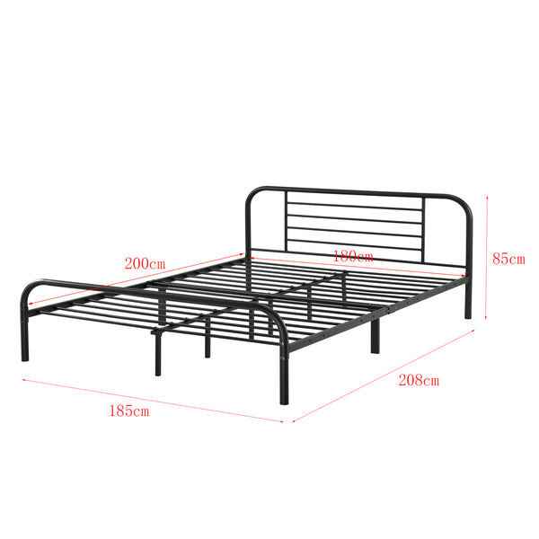 Cama de metal Atammik con colchón de espuma fría en varios tamaños Negro en.casa