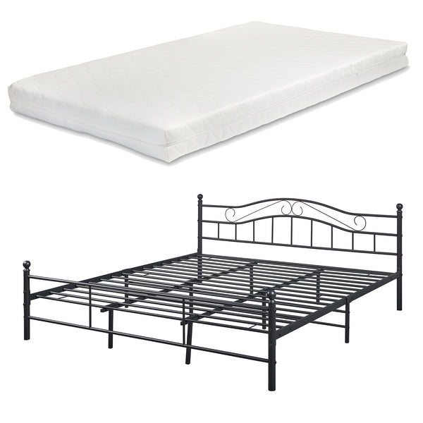 Cama de metal Florencia con colchón [en.casa]