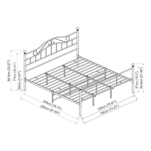 Cama de metal Florencia con colchón [en.casa]