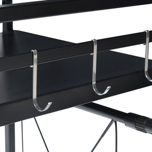 Estante de cocina Sorsele ajustable negro [en.casa]