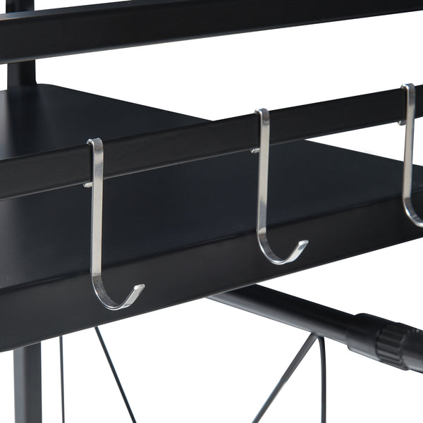 Estante de cocina Sorsele ajustable negro [en.casa]