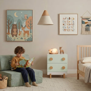 Mesita de noche para niños Vaarentaa 47x40x35 cm [en.casa]