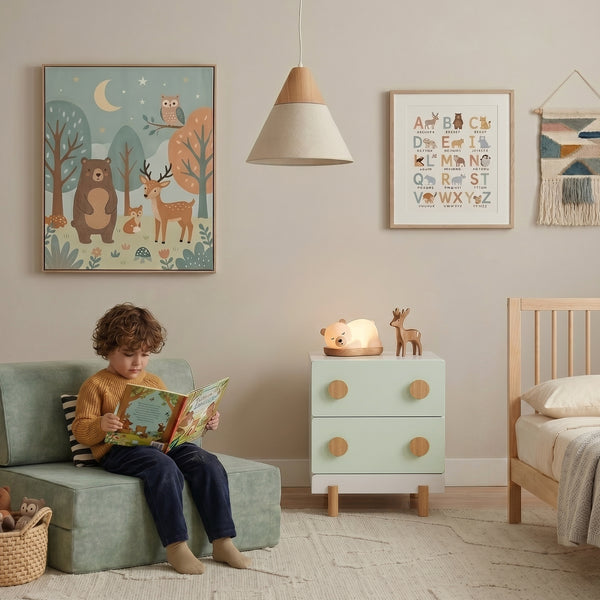 Mesita de noche para niños Vaarentaa 47x40x35 cm [en.casa]