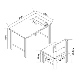 Escritorio infantil con silla Skjåk [en.casa]