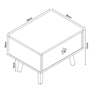 Mesita de noche para niños Sandnes 31x38x30 cm [en.casa]