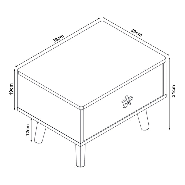Mesita de noche para niños Sandnes 31x38x30 cm [en.casa]
