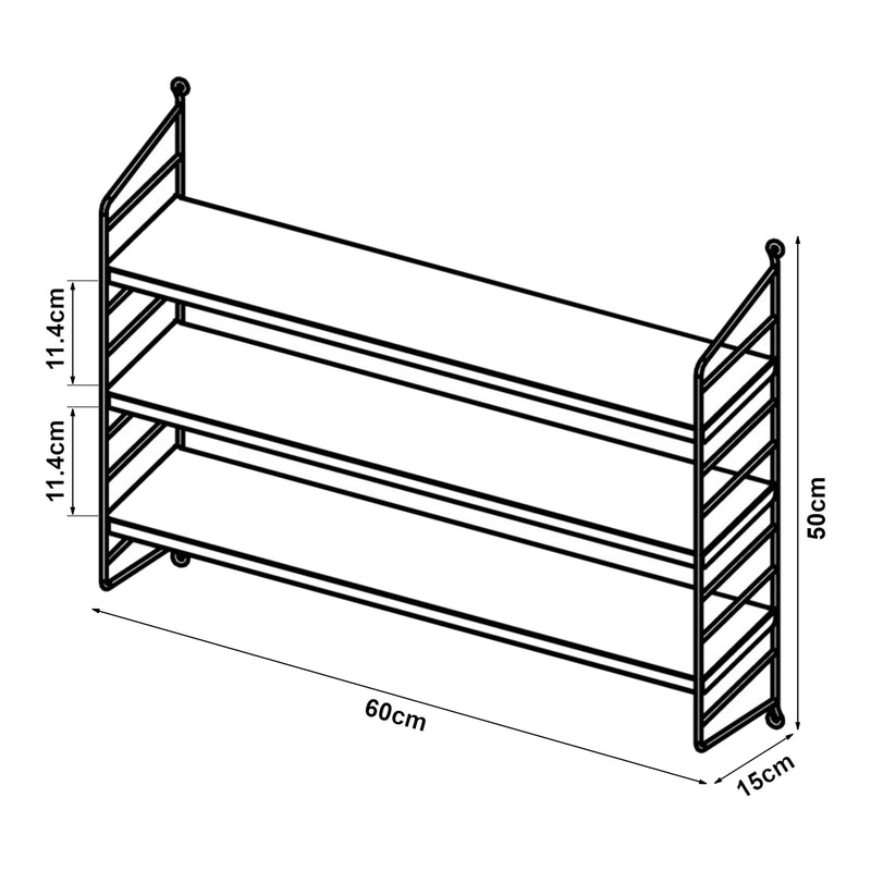 Esquema acotado Estantería modular de pared Strängnäs [en.casa]