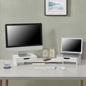 Soporte para monitor Marttila con 2 cajones 60x22x11cm en varios colores [en.casa] - premiumXL