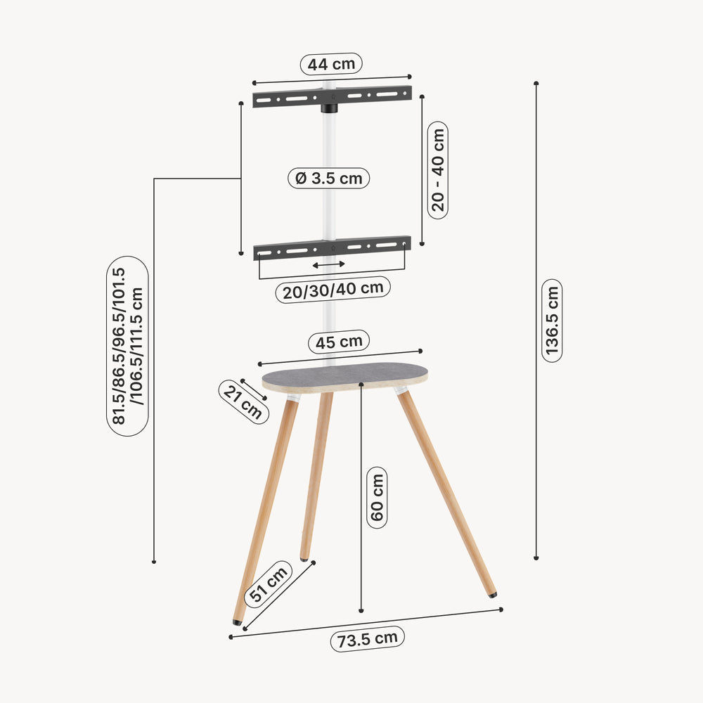 Soporte para televisión Valle con estante [pro.tec]