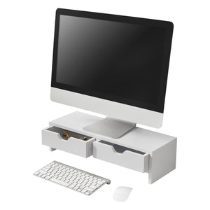 Soporte para monitor Mänttä con 2 cajones 50x18x13cm en varios colores [en.casa]