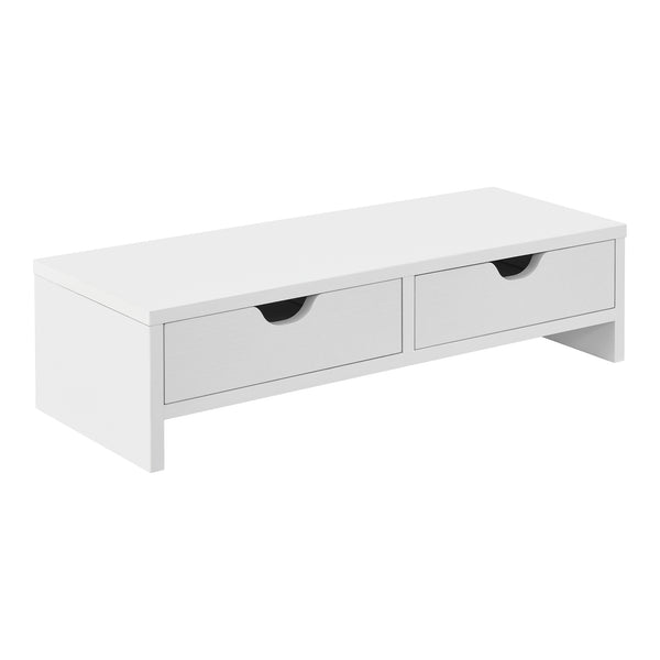 Soporte para monitor Mänttä con 2 cajones 50x18x13cm en varios colores [en.casa]