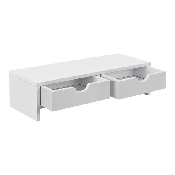 Soporte para monitor Mänttä con 2 cajones 50x18x13cm en varios colores [en.casa]
