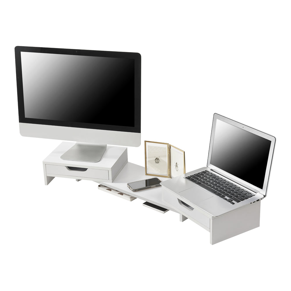 Soporte para monitor Marttila con 2 cajones 60x22x11cm en varios colores [en.casa] - premiumXL