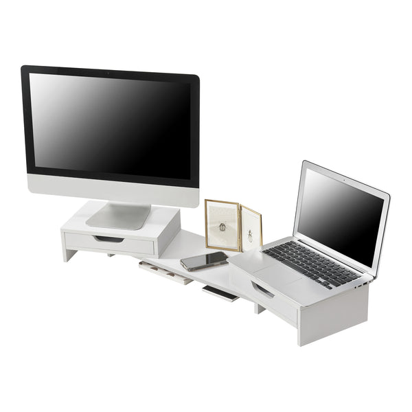 Soporte para monitor Marttila con 2 cajones 60x22x11cm en varios colores [en.casa]