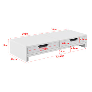 Soporte para monitor Marttila con 2 cajones 60x22x11cm en varios colores [en.casa]