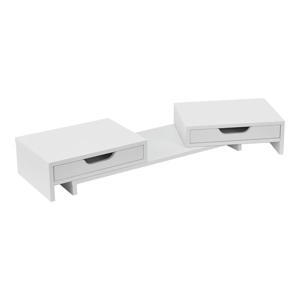 Soporte para monitor Marttila con 2 cajones 60x22x11cm en varios colores [en.casa]