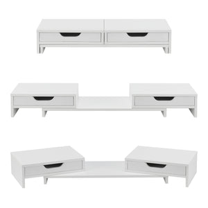 Soporte para monitor Marttila con 2 cajones 60x22x11cm en varios colores [en.casa]