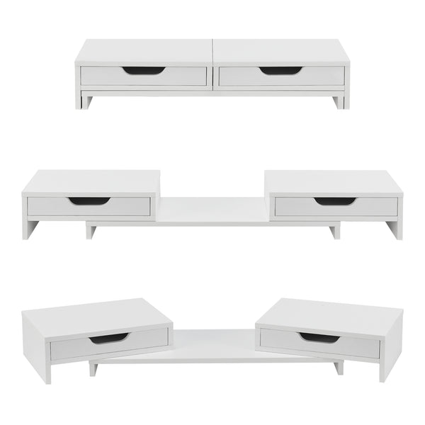 Soporte para monitor Marttila con 2 cajones 60x22x11cm en varios colores [en.casa]