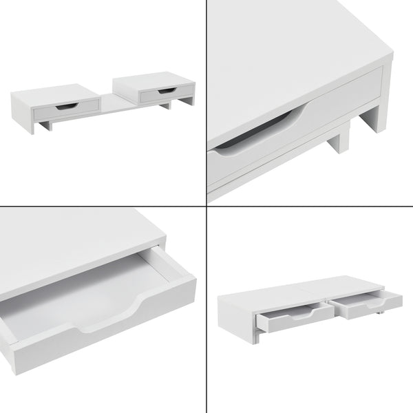 Soporte para monitor Marttila con 2 cajones 60x22x11cm en varios colores [en.casa]