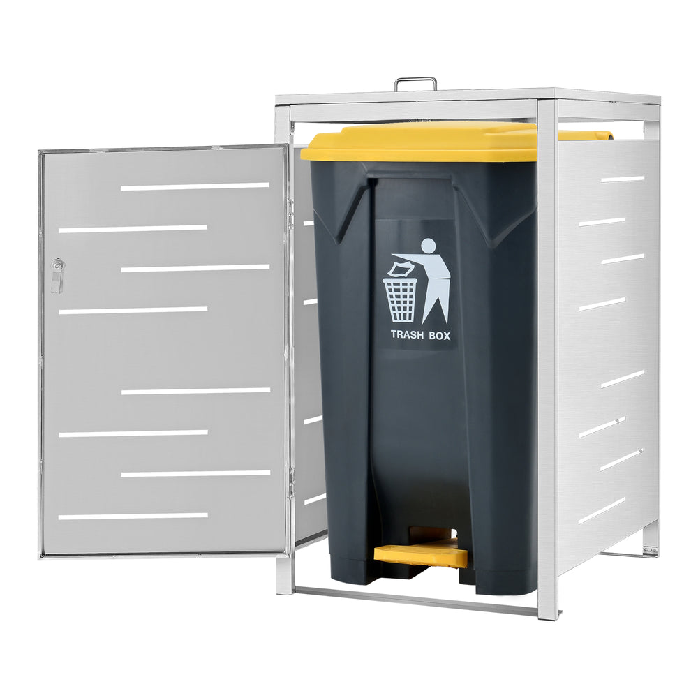 Recubrimiento para cubos de basura Fahrenwalde para 1/2/3 cubos acero inoxidable plata [en.casa] - premiumXL