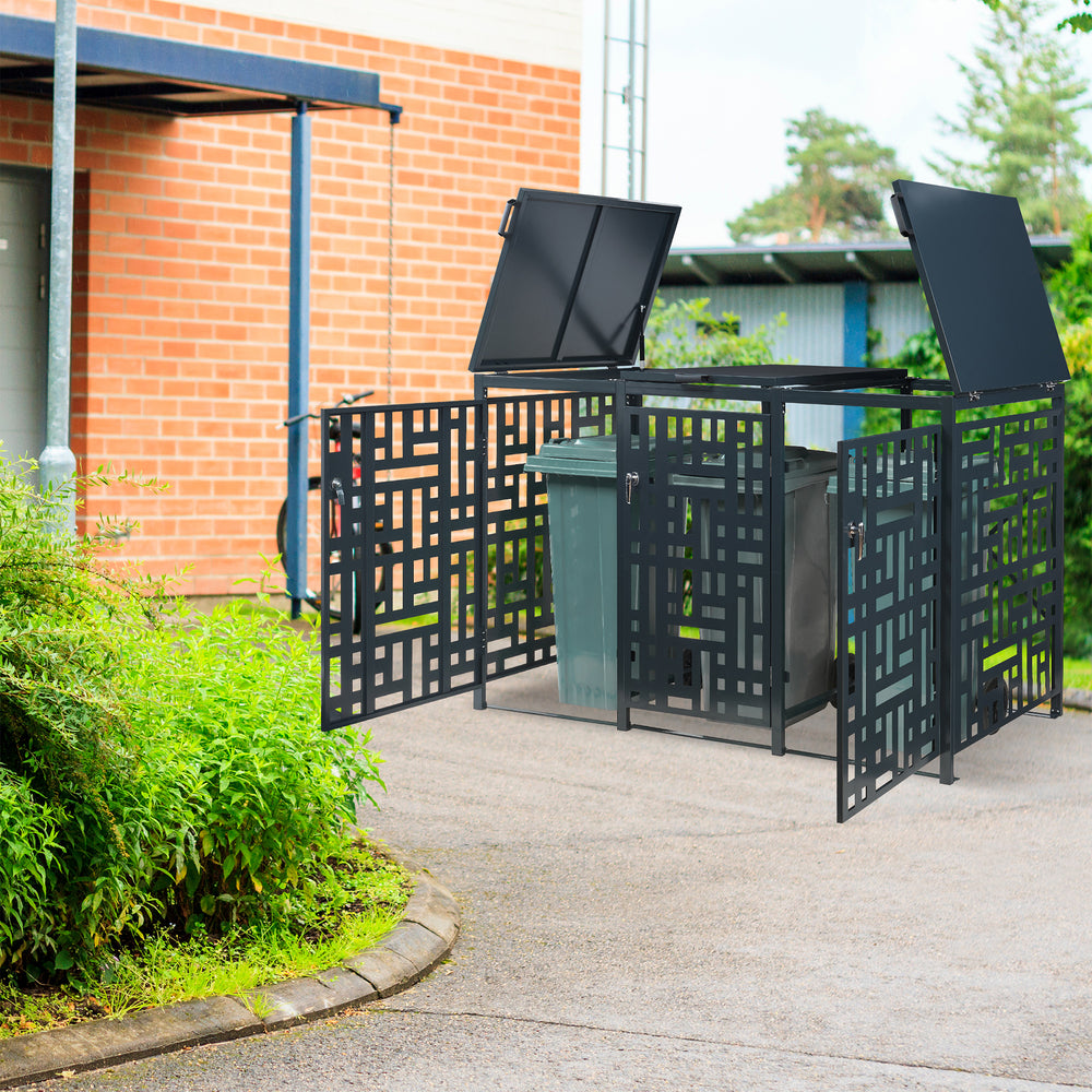 Cubierta para contenedores de basura Bernalda acero antracita [casa.pro]