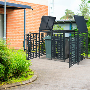 Cubierta para contenedores de basura Bernalda acero antracita [casa.pro]