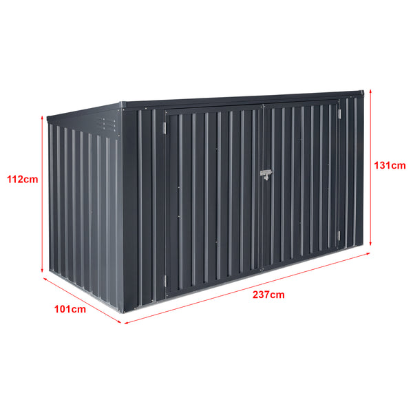 Caja para contenedores de basura Grebin para 2/3 contenedores Gris oscuro en varios tamaños [en.casa]