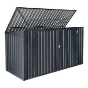 Caja para contenedores de basura Grebin para 2/3 contenedores Gris oscuro en varios tamaños [en.casa]