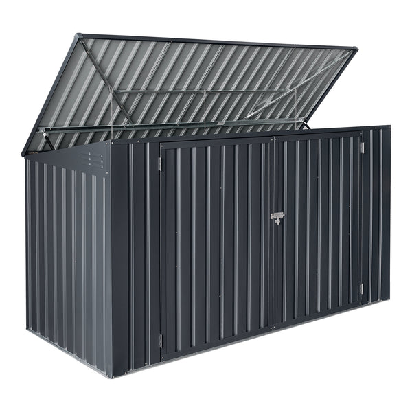 Caja para contenedores de basura Grebin para 2/3 contenedores Gris oscuro en varios tamaños [en.casa]