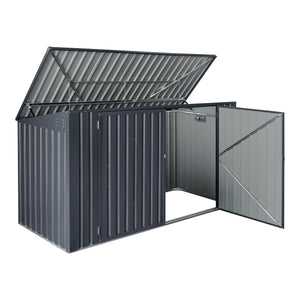 Caja para contenedores de basura Grebin para 2/3 contenedores Gris oscuro en varios tamaños [en.casa]