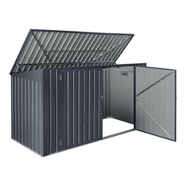 Caja para contenedores de basura Grebin para 2/3 contenedores Gris oscuro en varios tamaños [en.casa]