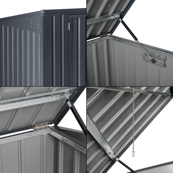 Caja para contenedores de basura Grebin para 2/3 contenedores Gris oscuro en varios tamaños [en.casa]